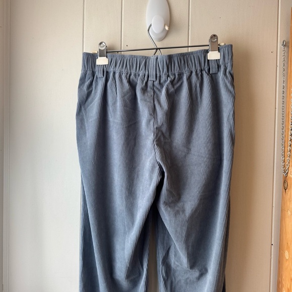 HALARA Blue Mid Rise Zipper Pocket Corduroy Casual Pants - Picture 11 of 12